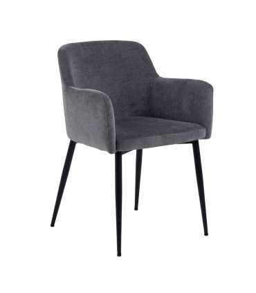 Tool KAREN käetugedega, hall, 54,5x56xH80cm, kangas, jalad: metall