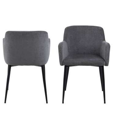 Tool KAREN käetugedega, hall, 54,5x56xH80cm, kangas, jalad: metall