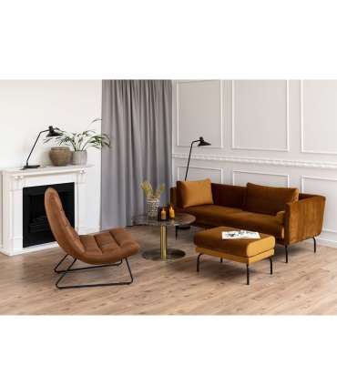 Tugitool MILFORD 82,5x93xH97cm, pruun nahasegu, metall