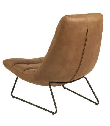 Tugitool MILFORD 82,5x93xH97cm, pruun nahasegu, metall