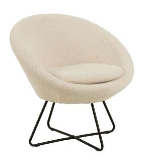 Tugitool CENTER 82x71xH81cm, loodusvalge, kangas, metall