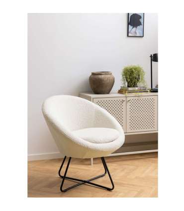 Tugitool CENTER 82x71xH81cm, loodusvalge, kangas, metall