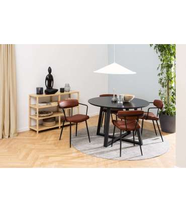 Söögilaud MALIKA D120xH75cm, must