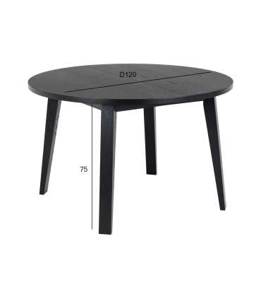 Söögilaud MALIKA D120xH75cm, must