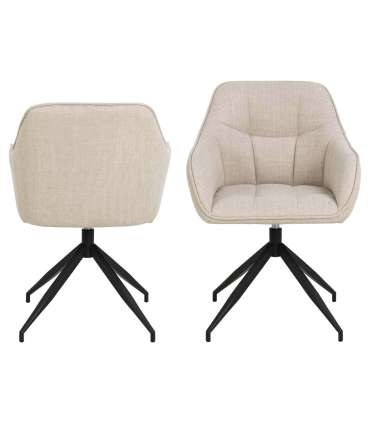 Tool BRENDA käetugedega, beež, 58x54,5xH84,5cm