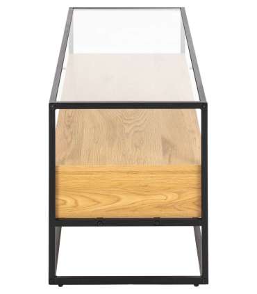 TV-laud RANDOLF 120x40xH45cm, tamm, klaas, melamiin, teras