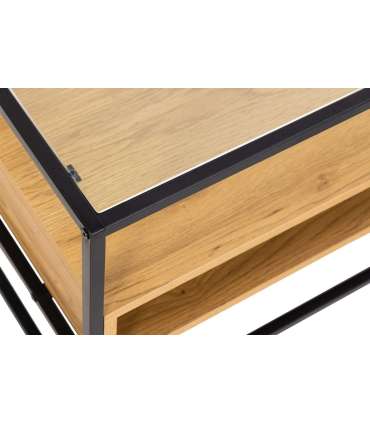 TV-laud RANDOLF 120x40xH45cm, tamm, klaas, melamiin, teras