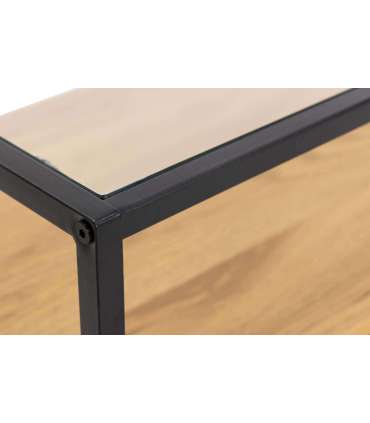 TV-laud RANDOLF 120x40xH45cm, tamm, klaas, melamiin, teras