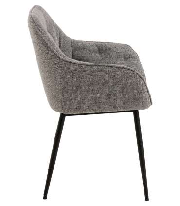 Tool BROOKE käetugedega, hall, 58x55xH83cm