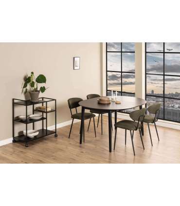 Söögilaud MONTREUX D115/154xH75cm, must