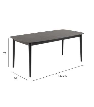 Söögilaud MONTREUX 180/219x90xH75cm, mus