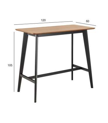 Baarilaud ROXBY 120x60xH105cm, naturaalne/must