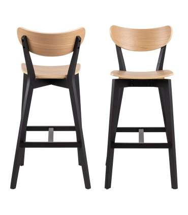 Baaritool ROXBY naturaalne/must