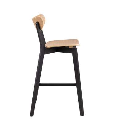 Baaritool ROXBY naturaalne/must, 45x49xH105cm, tammespoon, puit