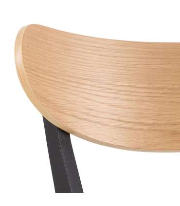 Baaritool ROXBY naturaalne/must, 45x49xH105cm, tammespoon, puit