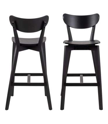 Baaritool ROXBY must, 45x49xH105cm, tammespoon, puit