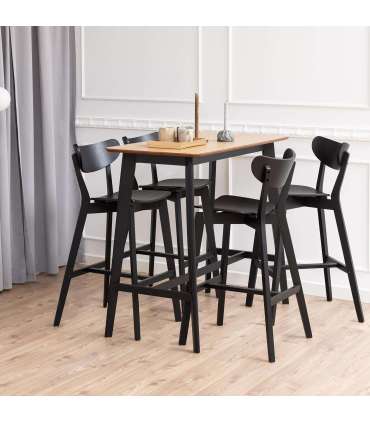 Baaritool ROXBY must, 45x49xH105cm, tammespoon, puit