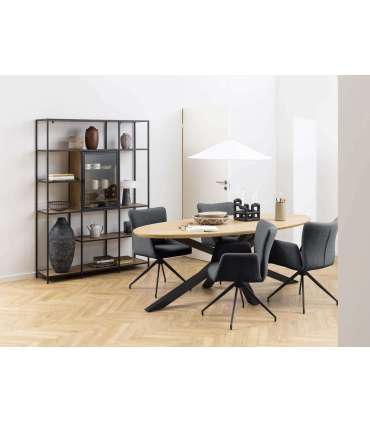 Tool LAURA käetugedega, hall, 57x61,5xH86cm