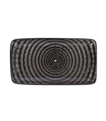 Taldrik/sushialus KIKO 20,5x11cm, valgeträpsuline must keraamika