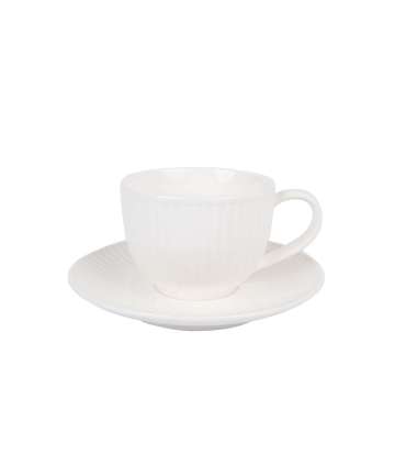 Tass/alustaldrik ARDEN 220ml, valge keraamika