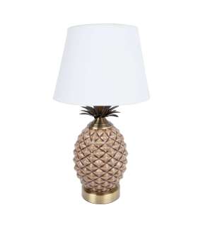 Laualamp ANANAS H45cm, kuppel: valge, jalg: pruun keraamika