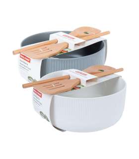 Kauss POLO D22,5xH10cm 2,7L, 2-puidust lusikat, mix