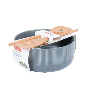 Kauss POLO D22,5xH10cm 2,7L, 2-puidust lusikat, mix