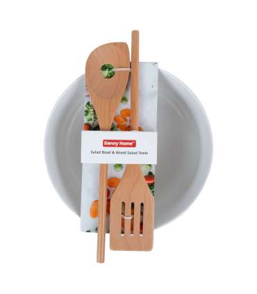 Kauss POLO D22,5xH10cm 2,7L, 2-puidust lusikat, mix