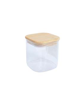 Klaaspurk JAR 10x10xH10cm 800ml bambusest kaanega