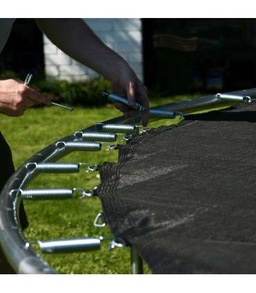 Batuut turvavõrguga D366cm, rohelise äärega