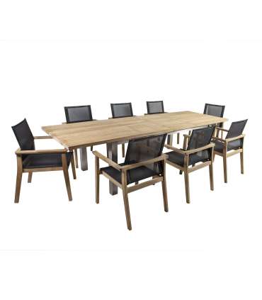 Садовая мебель NAUTICA с 8-стульев (13259) 200/250/300x100xHH76см, столешница: тик, обработка: рустикальный