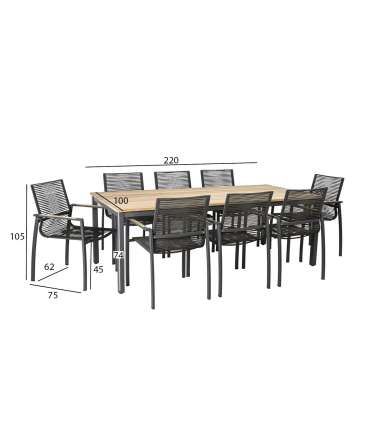 Söögilauakomplekt MONTANA 8-tooliga