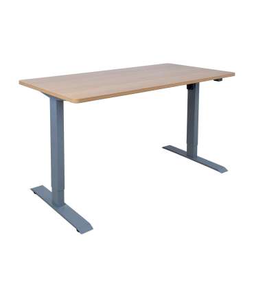 Töölaud ERGO 1-mootoriga 140x70xH71-121cm, vaher/hõbehall