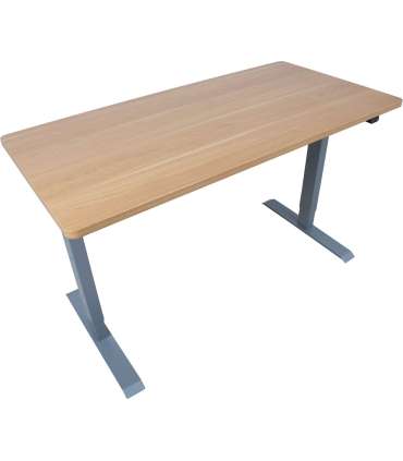 Töölaud ERGO 1-mootoriga 140x70xH71-121cm, vaher/hõbehall