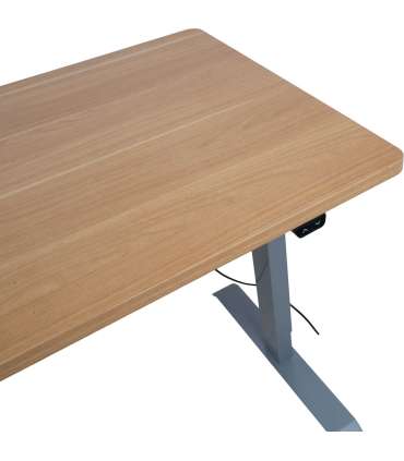 Töölaud ERGO 1-mootoriga 140x70xH71-121cm, vaher/hõbehall