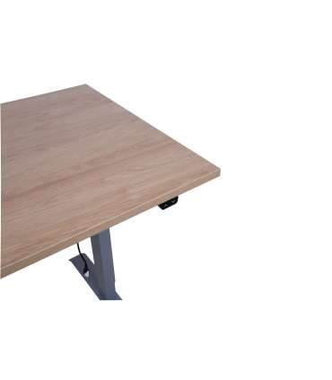 Töölaud ERGO 1-mootoriga 160x80xH71-121cm, hikkoripuu/hõbehall