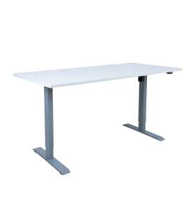Töölaud ERGO 1-mootoriga 160x80xH71-121cm, hallikasvalge/hõbehall
