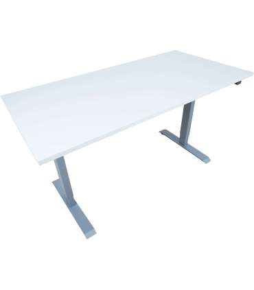 Töölaud ERGO 1-mootoriga 160x80xH71-121cm, hallikasvalge/hõbehall