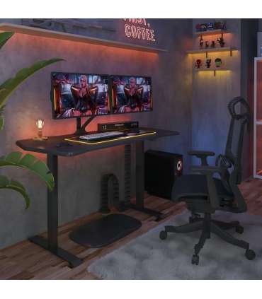 Игровой стол GAMER с 1 мотором 140x70см, черный