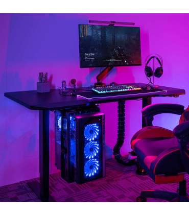 Mängurilaud GAMER 1-mootoriga 140x70xH71-121cm, must