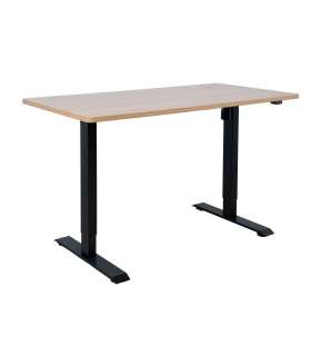Töölaud ERGO 1-mootoriga 140x70xH71-121cm, vaher/must