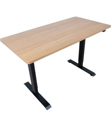 Töölaud ERGO 1-mootoriga 140x70xH71-121cm, vaher/must