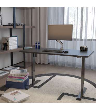 Töölaud ERGO 1-mootoriga 140x80xH71-121cm, must