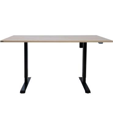 Töölaud ERGO 1-mootoriga 160x80xH71-121cm, hikkoripuu/must
