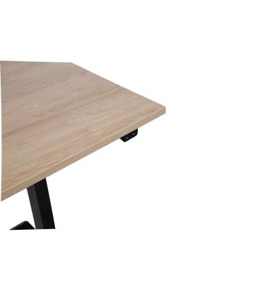 Töölaud ERGO 1-mootoriga 160x80xH71-121cm, hikkoripuu/must