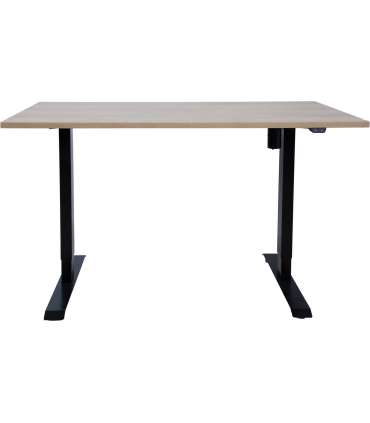 Töölaud ERGO 1-mootoriga 140x70xH71-121cm, hikkoripuu/must