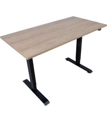 Письменный стол ERGO с 1 мотором 140x70см, гикори/черный