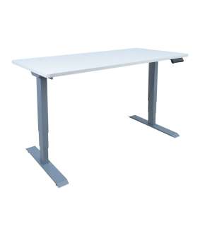 Töölaud ERGO 2-mootoriga 140x70xH60-125cm, valge/hõbehall