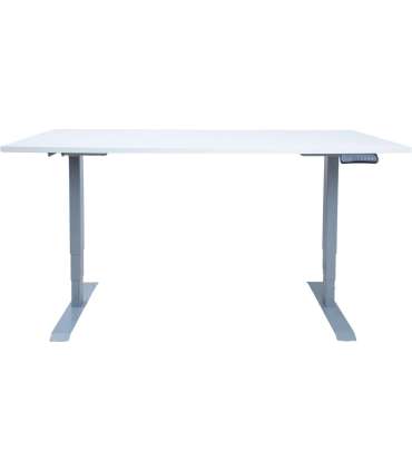 Töölaud ERGO 2-mootoriga 160x80xH60-125cm, hallikasvalge/hõbehall