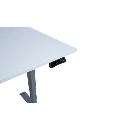 Töölaud ERGO 2-mootoriga 160x80xH60-125cm, hallikasvalge/hõbehall